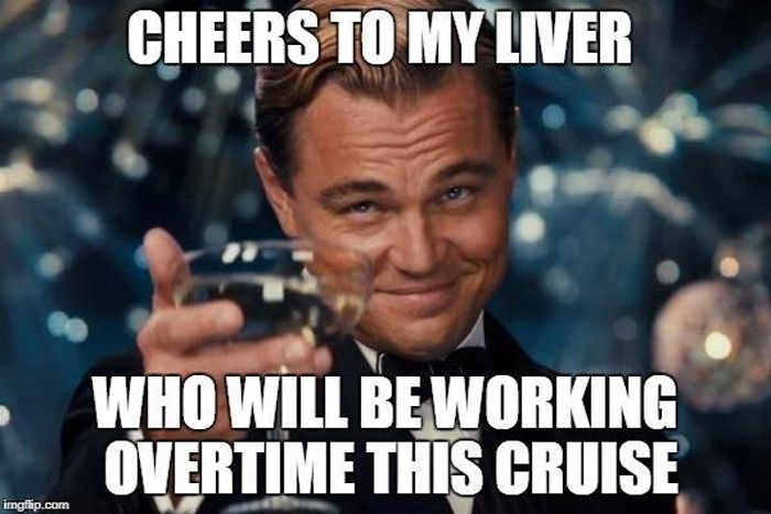 Leonardo Dicaprio meme about drinking on cruises