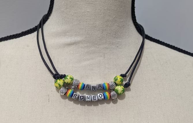 Bliss swinger cruise name bead necklaces