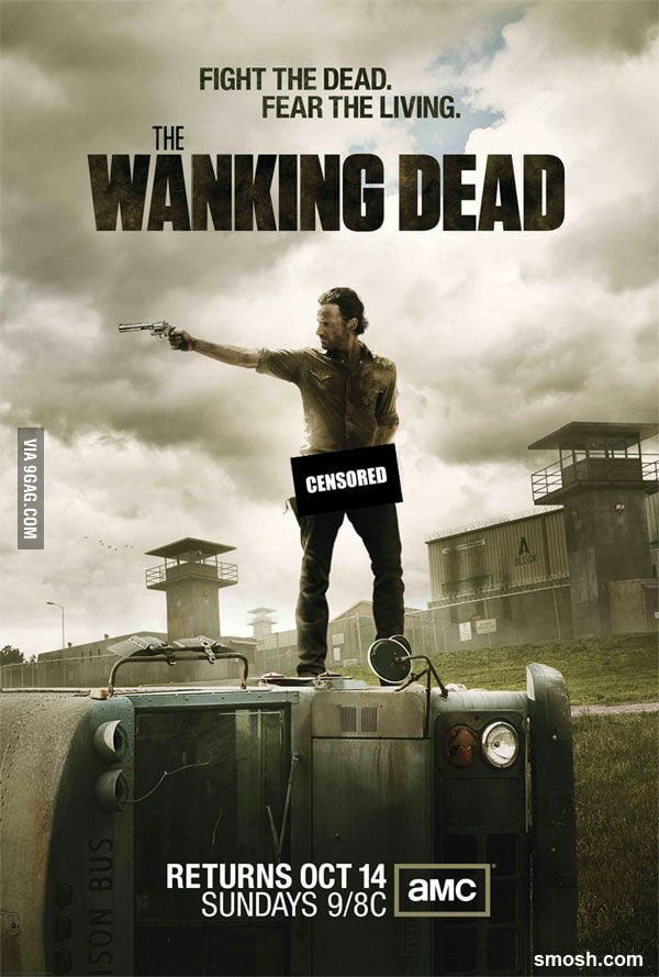 Wanking Dead movie poster patterned after Walking Dead