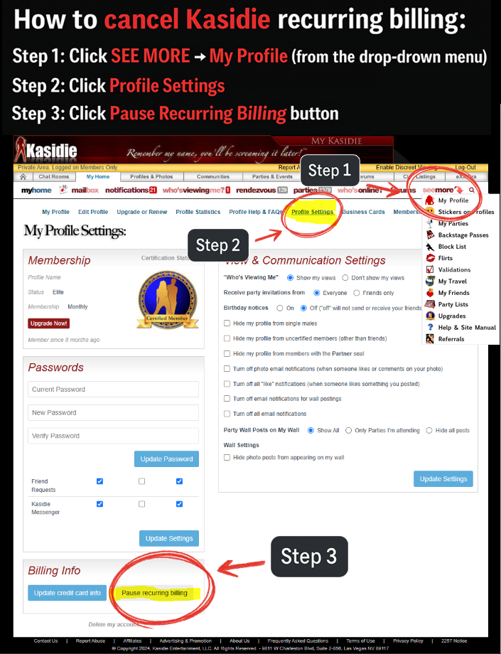 How to cancel Kasidie recurring subscription