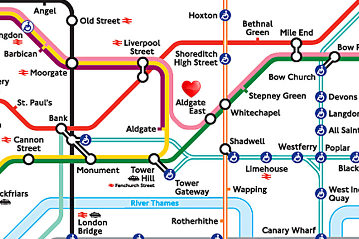 Le Boudoir London swinger club tube map