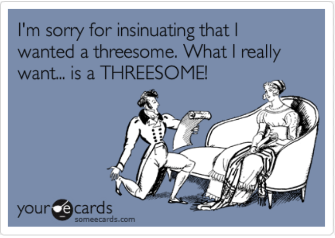 threesome funny meme