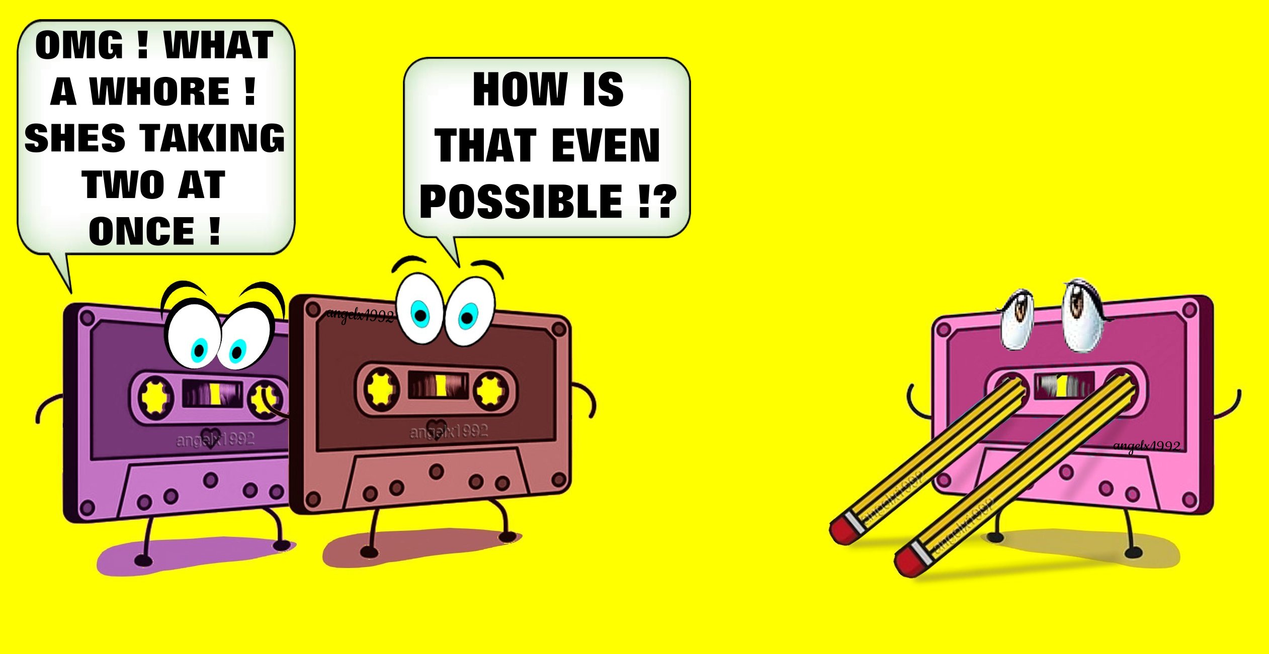 Double penetration funny cassette tape meme